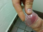 Preview 5 of Filling Condom With Cum In Public Toilet - SlugsOfCumGuy