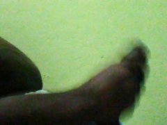 Black Guy Jerks Off On A Squeaky Chair