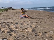 Preview 2 of PUBLIC BEACH VOYEUR- Micro Bikini Jerk Off Inscrution Joi Portugues