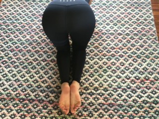 Perfect Teen Feet Scrunching doing Yoga