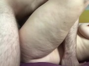 Preview 1 of Couple cums together, long orgasm with toy while fucking