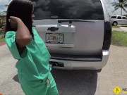 Preview 3 of Roadside - ebony chick fucks her mechanic so he will fix her car asap