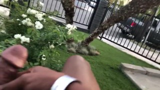 Cumming and jacking in the front yard