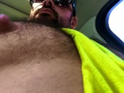 Preview 6 of Hairy Muscle Jock Tits and Pumped Nipples in Car