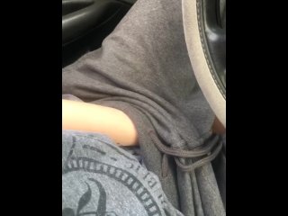 cute mess masturbates in a public parking lot