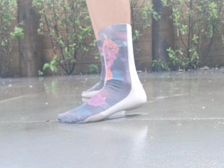 Wet Socks in Rain to Satisfy your Foot Fetish