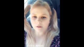 “Did that guy see me?” Flashing Random Dudes While Driving - blonde PAWG teen public