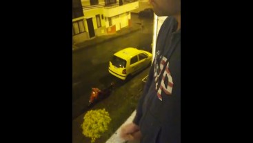 Jerking off outside close up cum Got caught by a taxi - Camilo Brown
