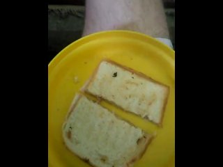 This tuna and cheese sand which with lime and pepper is so fucking good