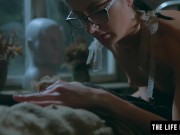 Preview 5 of Hot girl in glasses fucks and sucks a creepy dummy