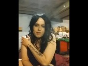 Preview 2 of Crossdesser Kendra Valentine has little fun and sucks a dilldo on Instagram