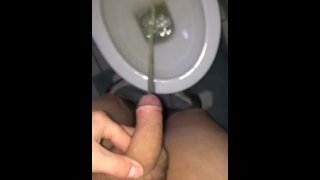 Teen uncut cock pissing