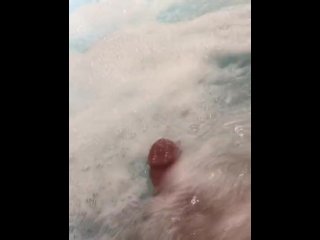 At the Gyms hot tub stroking my big cock With people walking in and out