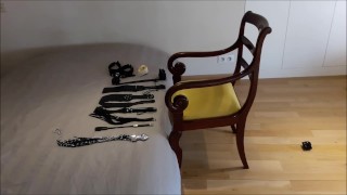 Full leather treat - tied up, spanked, flogged, paddled, plugged, bare ass