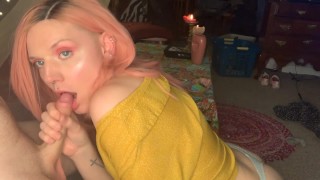 Pink Hair Cock Sucking Make-Up And Toys
