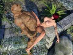 Pig Monster attacks & roughly fucks Busty 3D Hottie! Sex with Monsters 3DX