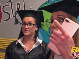 Fake Hostel Sniffing Uni girls assholes squirting quivering orgasms screenshot number 0