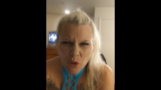 Secy blonde tattooed milf puts suprise in her pussy