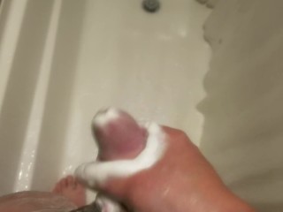 Playing with my Soapy Dick.... Cumshot at the end