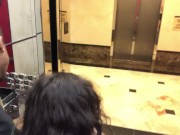 Preview 4 of BBC BlowJob In Elevator And HallWay We Were