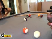 Preview 4 of BANGBROS - Zoey Holloway Plays With Rico Strong's Big Black Pool Stick Dick