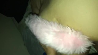 Pink fox tail
