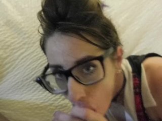 Adriana Jones, big cock, reverse cowgirl, nerdy girl glasses