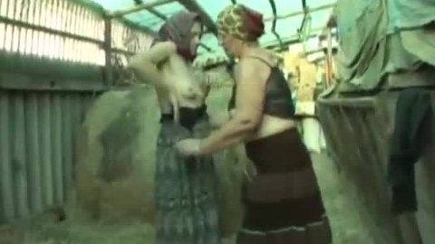 Lesbian Granny Sex In A  Barn