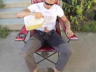 Pissing Jeans Outdoors 5 Times and_Pouring PissAll Over Myself