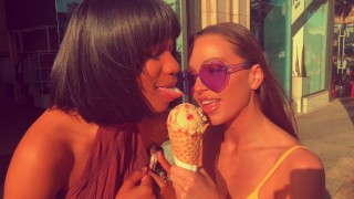 Appuntamento notturno!! Abigail Mac e Jenna Foxx hanno un gelato