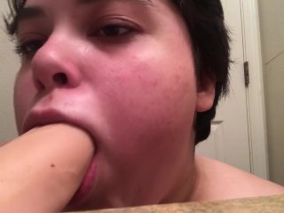 cute slut woke up early to practice throating