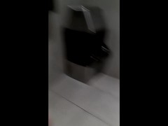 Peeing with the door unlocked because I couldn't figure out how to lock it