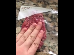 beating my meat in the kitchen while people are home