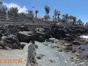 Preview 4 of PISS PISS TRAVEL - Girl in a micro bikini pees in public in Gran Canaria