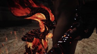 Skyrim 여성 괴물 불꽃 Atronach 포르노