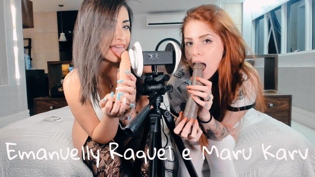 ASMR 3DIO Минет Emanuelly Raquel И Marukarv Бразильские девушки ORAL BBC