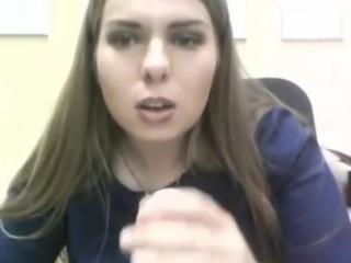 Office assistant sucks dick at_work