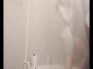 Take a Steamy Shower_with Cigarette Smoking Thin Blonde American Girl,Roxy