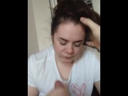 Preview 6 of Cumming down GFs throat - POV Blowjob