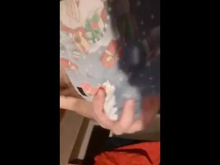 Guy with flower panties flash cock