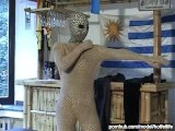teen Babe Encased In Tiger And Skin-Colored Zentai And Multilayer Fun