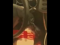 Masturbating on the way to the beach