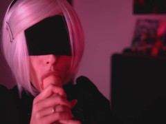 Nier Automata 2B cosplay – hot 18 yo cosplayer anal & Ahegao