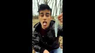 I found straight friend´s condom after night picnic, so I enjoy his cum