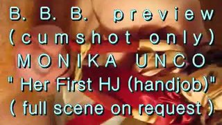 B.B.B. preview: Monika Unco's "1st HJ" (alleen cumshot) WMV withSloMo