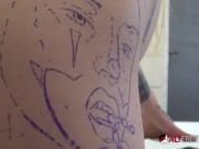Preview 1 of Naughty Model JayJay Ink Getting Tattooed