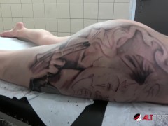 Naughty Model JayJay Ink Getting Tattooed