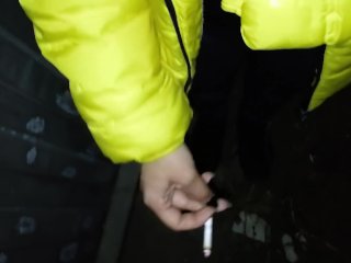 verified couples, smoking, outside, ass