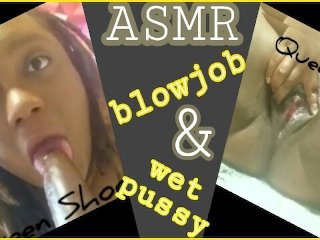 sloppy blowjob, lesbian, asmr wet pussy, asmr