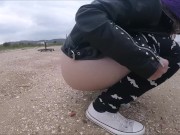 Preview 5 of cute teen pissing on beach ( 6x piss )